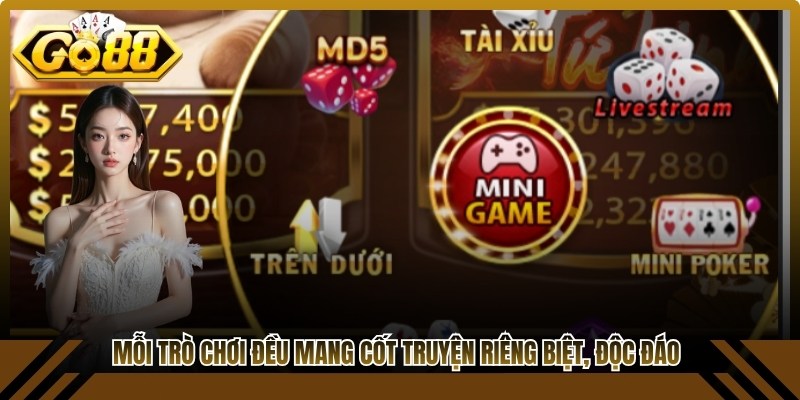 Mỗi trò chơi nhỏ đều mang những cốt truyện riêng biệt, độc đáo