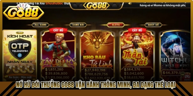 Nổ hũ đổi thưởng Go88 vận hành thông minh, đa dạng thể loại, thu hút người chơi